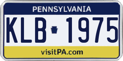 PA license plate KLB1975