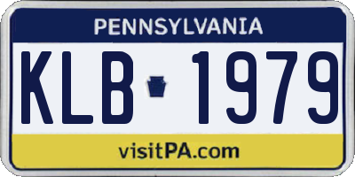 PA license plate KLB1979