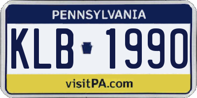 PA license plate KLB1990