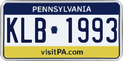 PA license plate KLB1993