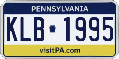 PA license plate KLB1995