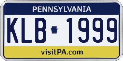 PA license plate KLB1999
