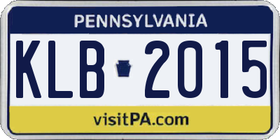 PA license plate KLB2015