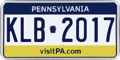 PA license plate KLB2017