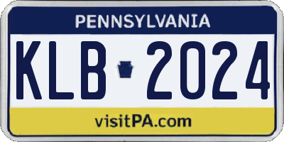 PA license plate KLB2024
