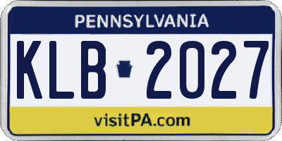 PA license plate KLB2027