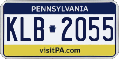 PA license plate KLB2055