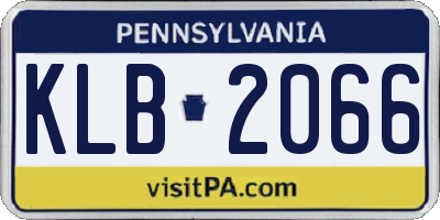 PA license plate KLB2066