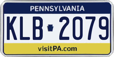PA license plate KLB2079