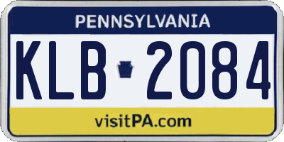 PA license plate KLB2084