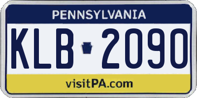 PA license plate KLB2090