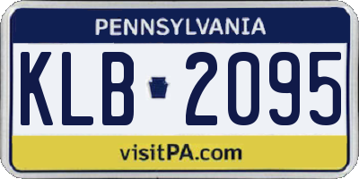 PA license plate KLB2095
