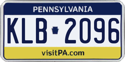 PA license plate KLB2096