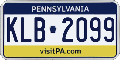 PA license plate KLB2099