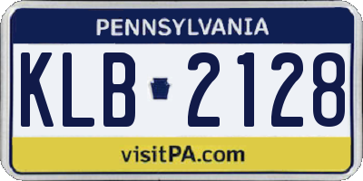 PA license plate KLB2128