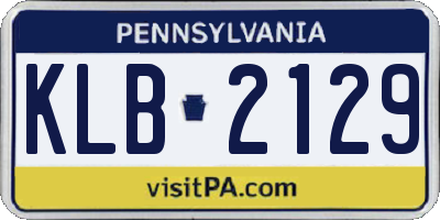 PA license plate KLB2129