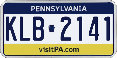 PA license plate KLB2141