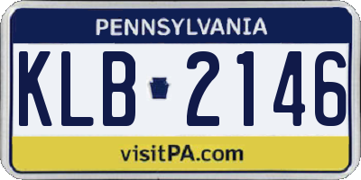 PA license plate KLB2146