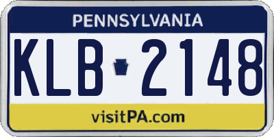PA license plate KLB2148