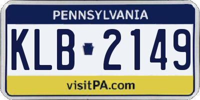 PA license plate KLB2149