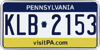 PA license plate KLB2153