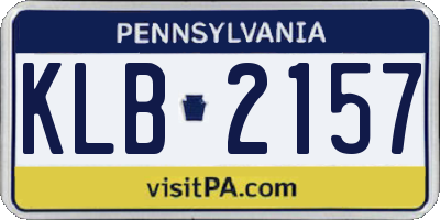 PA license plate KLB2157