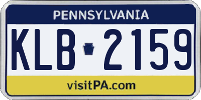 PA license plate KLB2159