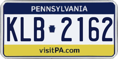 PA license plate KLB2162
