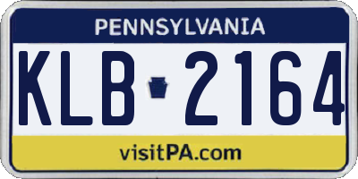 PA license plate KLB2164
