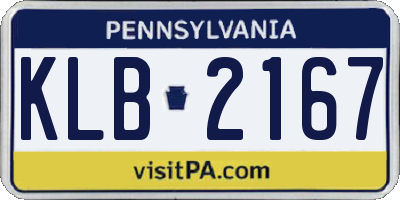 PA license plate KLB2167