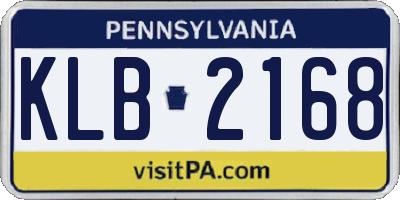 PA license plate KLB2168