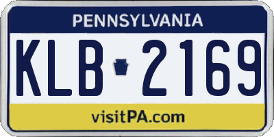 PA license plate KLB2169