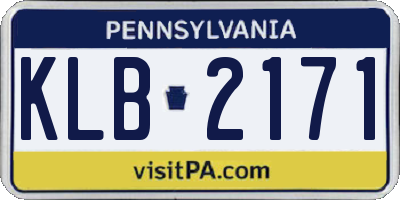 PA license plate KLB2171