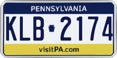 PA license plate KLB2174