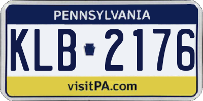PA license plate KLB2176