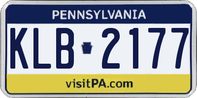 PA license plate KLB2177