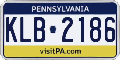 PA license plate KLB2186