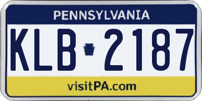 PA license plate KLB2187