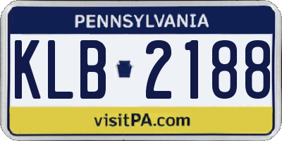 PA license plate KLB2188