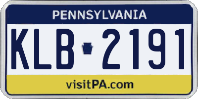 PA license plate KLB2191