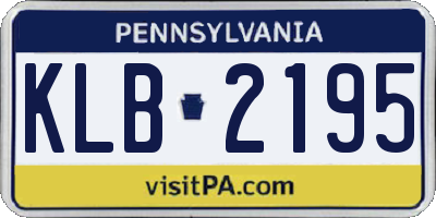 PA license plate KLB2195