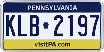 PA license plate KLB2197