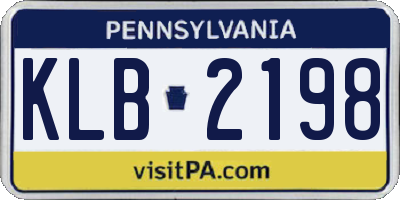 PA license plate KLB2198