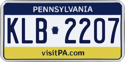 PA license plate KLB2207