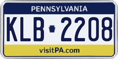 PA license plate KLB2208
