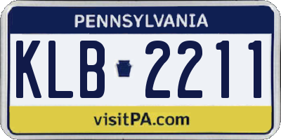 PA license plate KLB2211