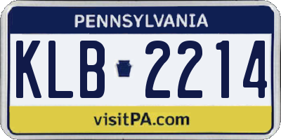PA license plate KLB2214