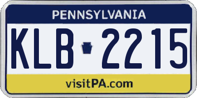 PA license plate KLB2215