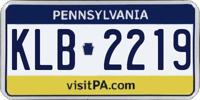 PA license plate KLB2219