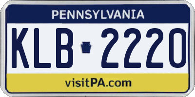 PA license plate KLB2220